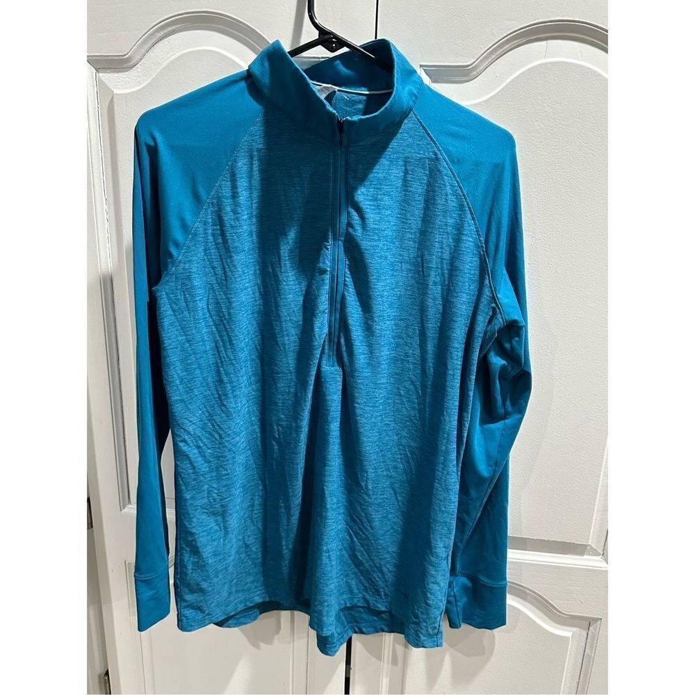 Under Armour XL HeatGear Loose EUC Quarter Zip Pullover Stretch Long Sleeve Blue